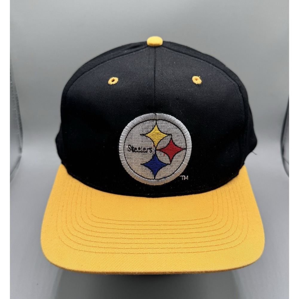 Vintage 90's Pittsburgh Steelers NFL Football Hat SnapBack Black Mens